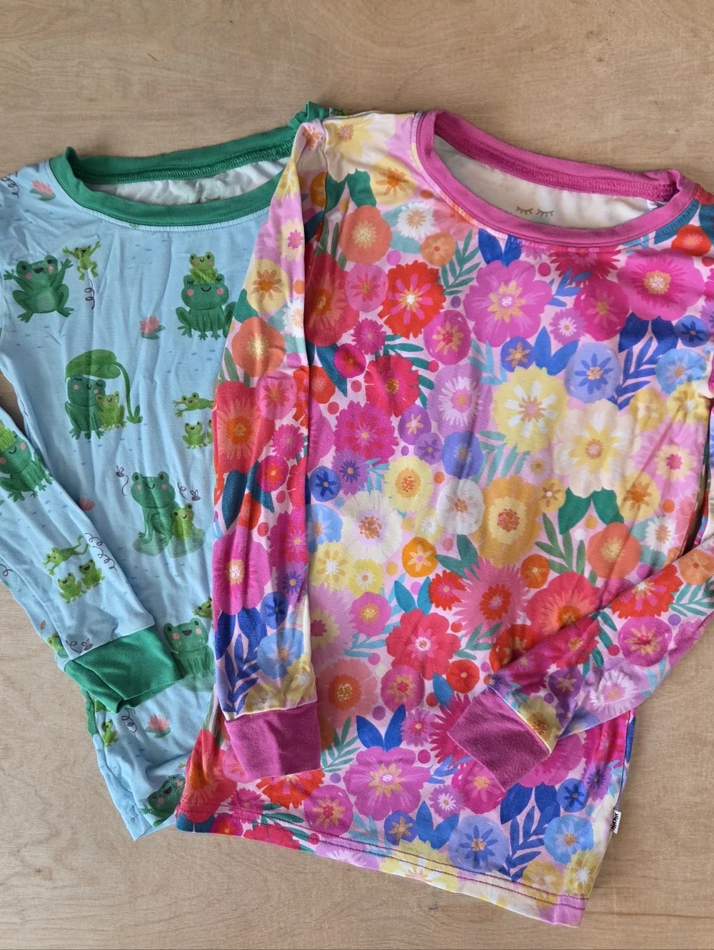 Little Sleepies Bamboo Viscose Pajama Tops Rainbow Blooms And Leaping Love